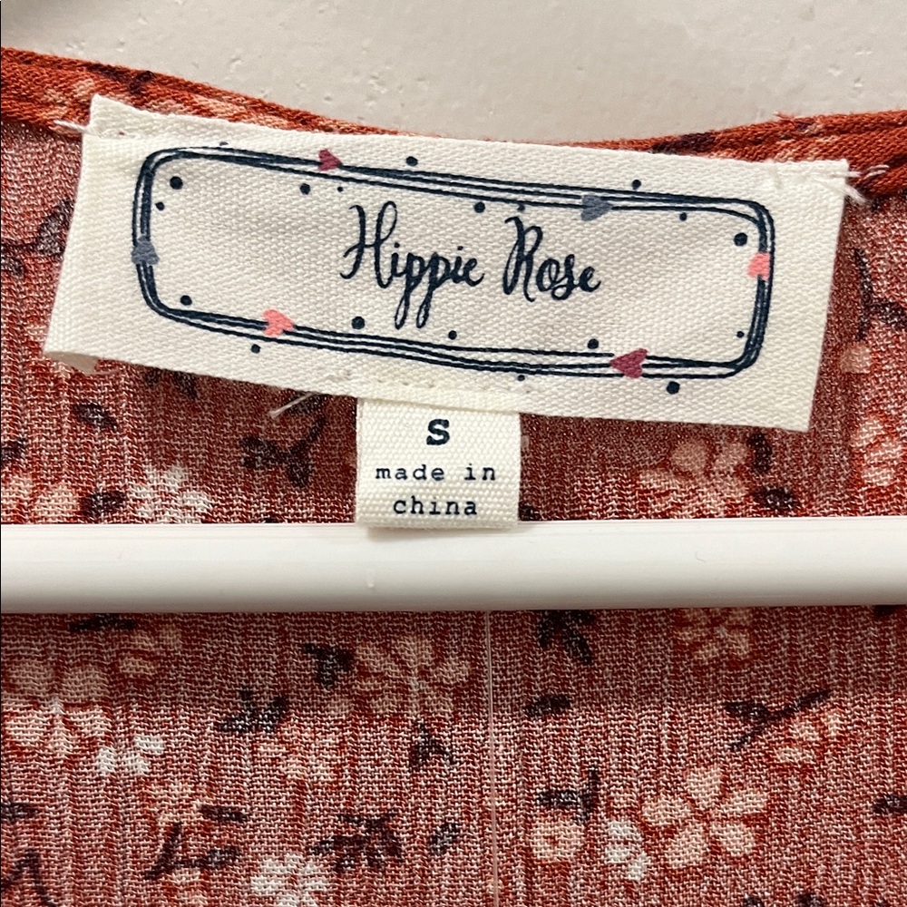 Hippie Rose Rust Floral Blouse - Picture 4 of 4